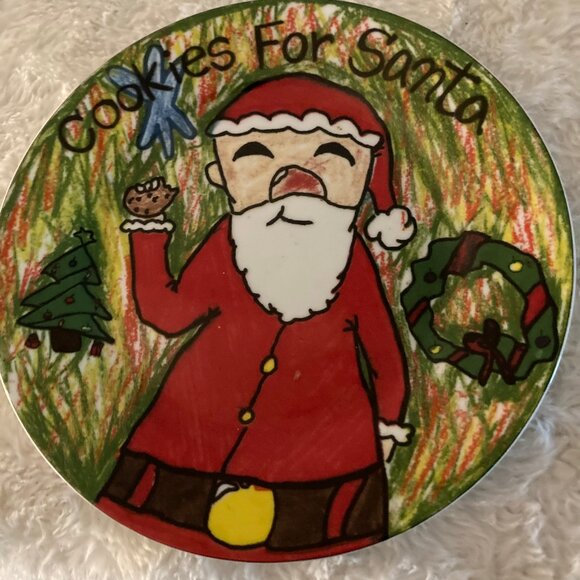 Christmas Village Kid's Collection 7-1/2" Cookies for Santa Plate - Picture 3 of 4